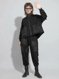 Irregular Utility Tapered Trousers – Black-SimpleModerne