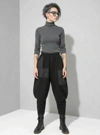 Irregular Utility Tapered Trousers – Black-SimpleModerne