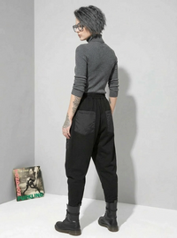 Irregular Utility Tapered Trousers – Black-SimpleModerne