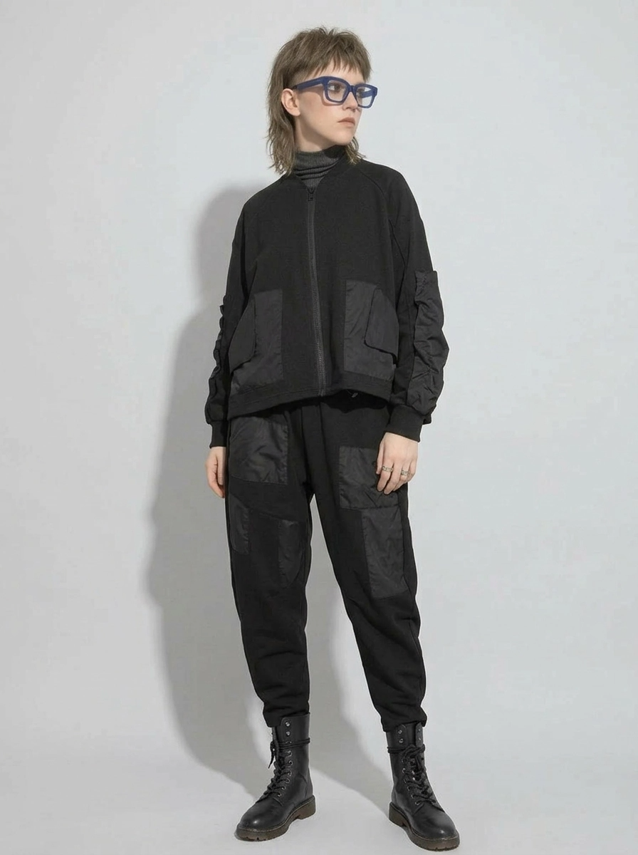 Irregular Utility Tapered Trousers – Black-SimpleModerne