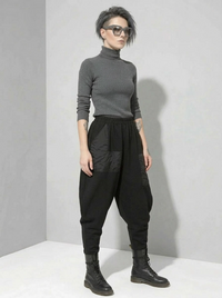 Irregular Utility Tapered Trousers – Black-SimpleModerne