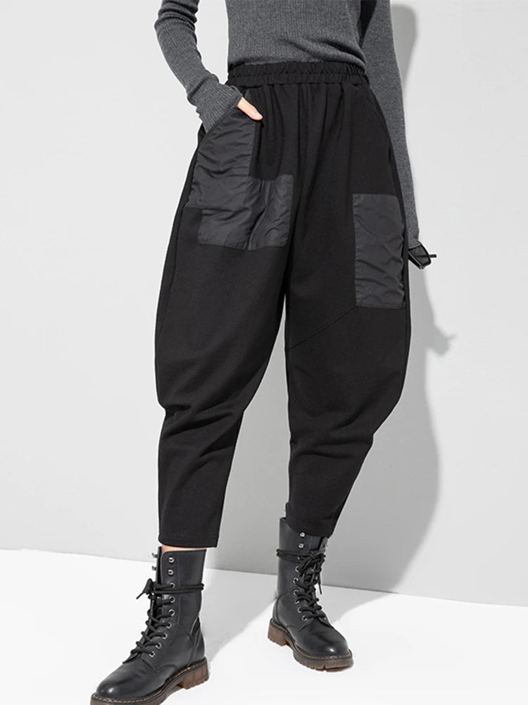 Irregular Utility Tapered Trousers – Black-SimpleModerne