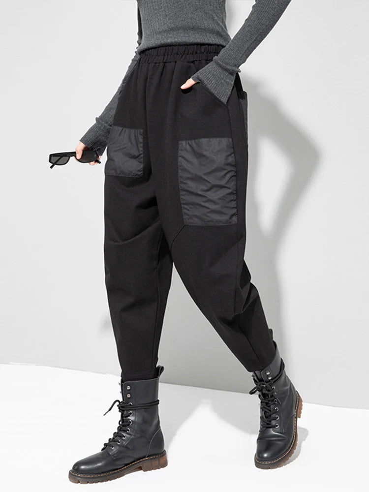 Irregular Utility Tapered Trousers – Black-SimpleModerne