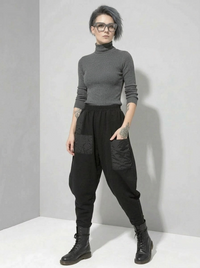 Irregular Utility Tapered Trousers – Black-SimpleModerne