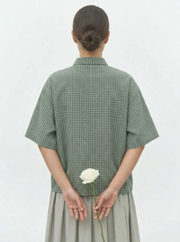 Japanese Inspired Textured Check Shirt-SimpleModerne