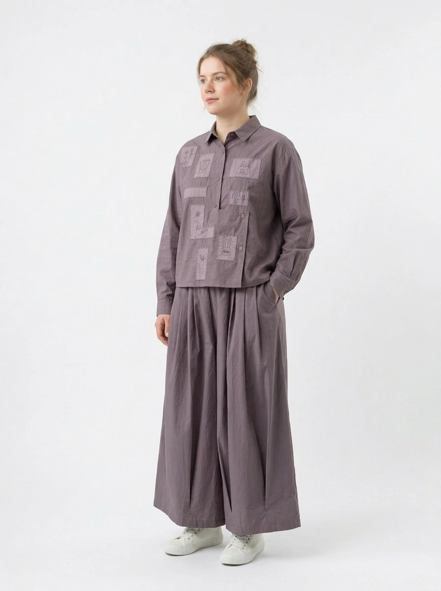 Balloon Volume Trousers – Dusty Plum-SimpleModerne