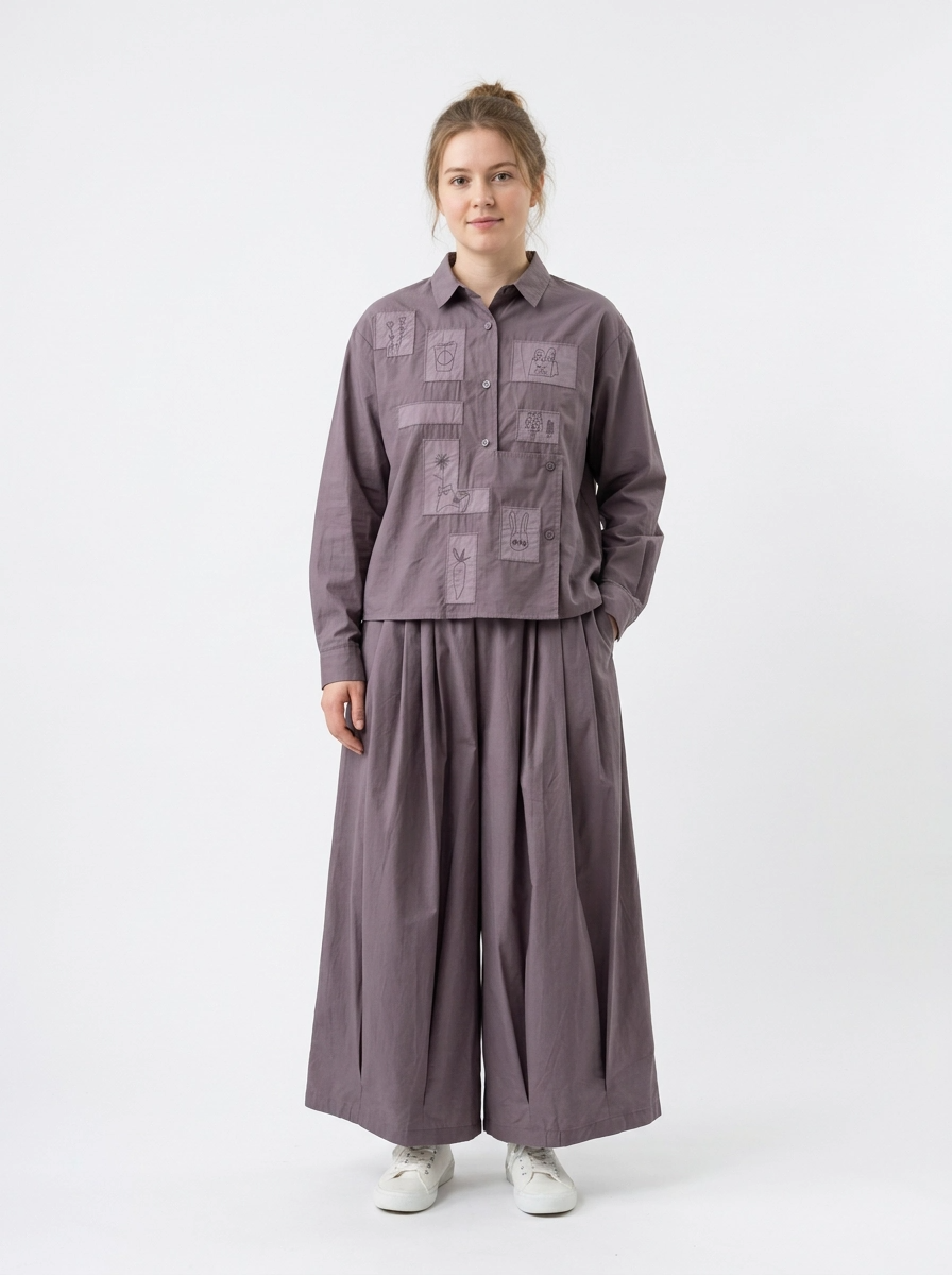 Balloon Volume Trousers – Dusty Plum-SimpleModerne