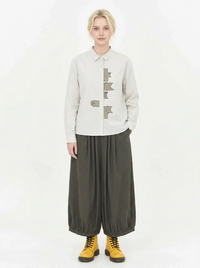 Japanese Style Balloon Trousers – Pinstripe Wide Leg Pants – Elastic Waist-SimpleModerne