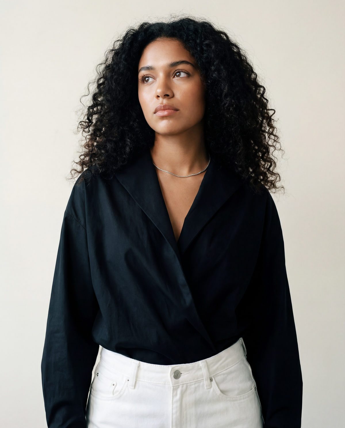 Jazz Up Cropped Black Shirt Blouse-SimpleModerne