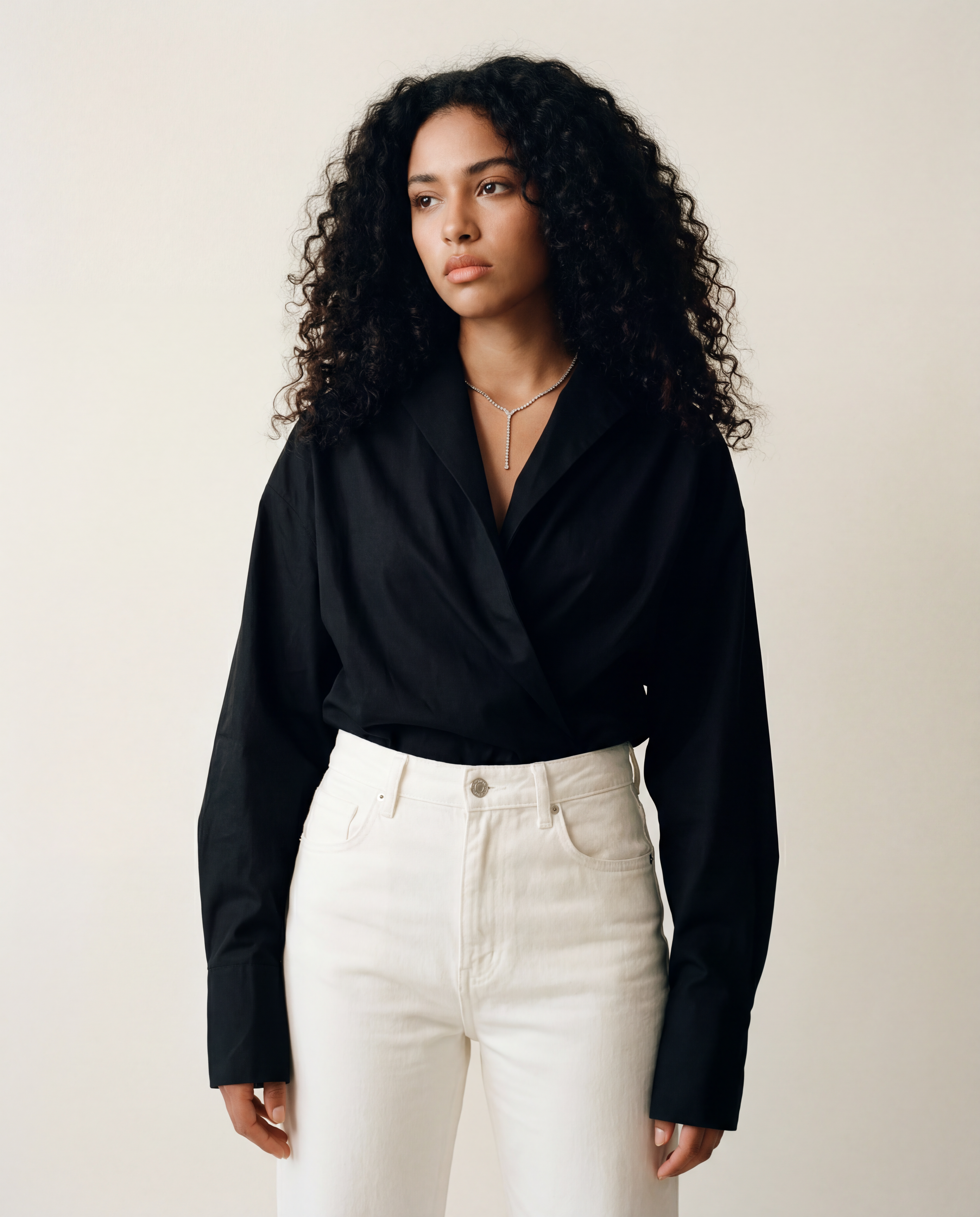 Jazz Up Cropped Black Shirt Blouse-SimpleModerne