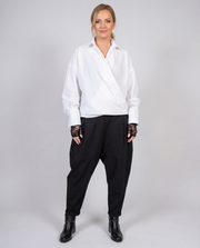 Jazz Up Cropped White Shirt-Blouse-SimpleModerne
