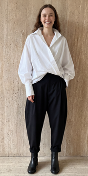 Jazz Up Cropped White Shirt-Blouse-SimpleModerne