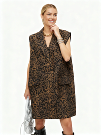 Jazz Up Leopard Print Oversized Fit Vest-SimpleModerne