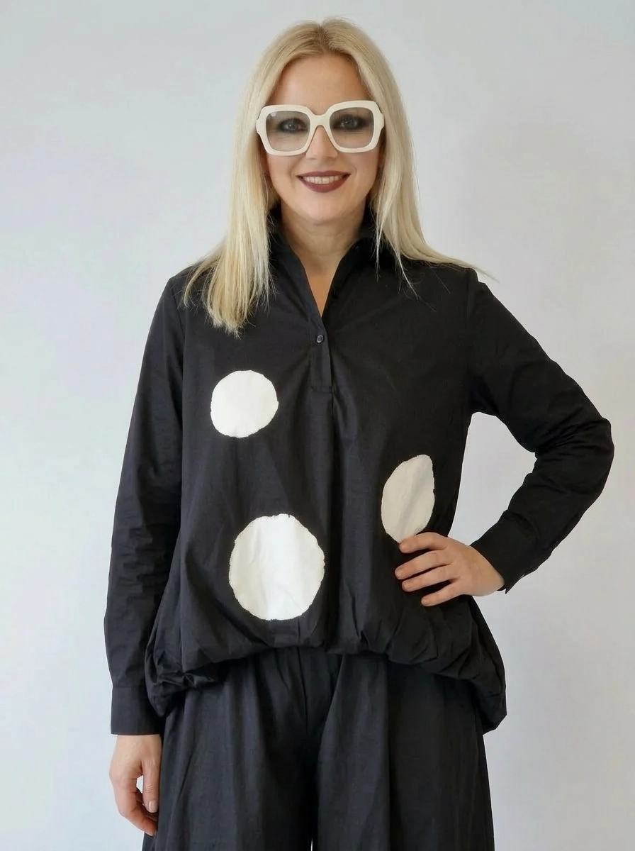 Jazz Up Maxi Polka Dot Shirt-SimpleModerne