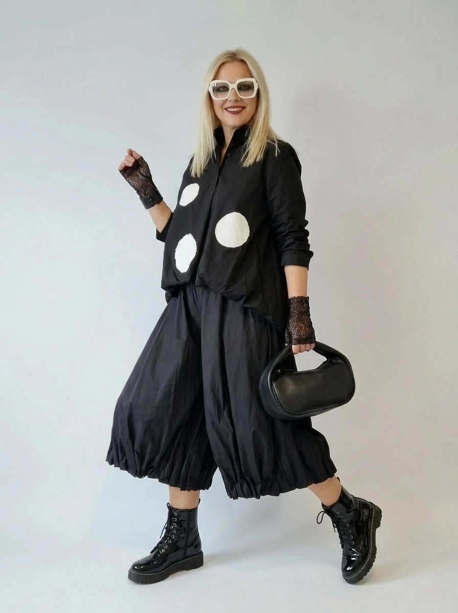 Jazz Up Maxi Polka Dot Shirt-SimpleModerne