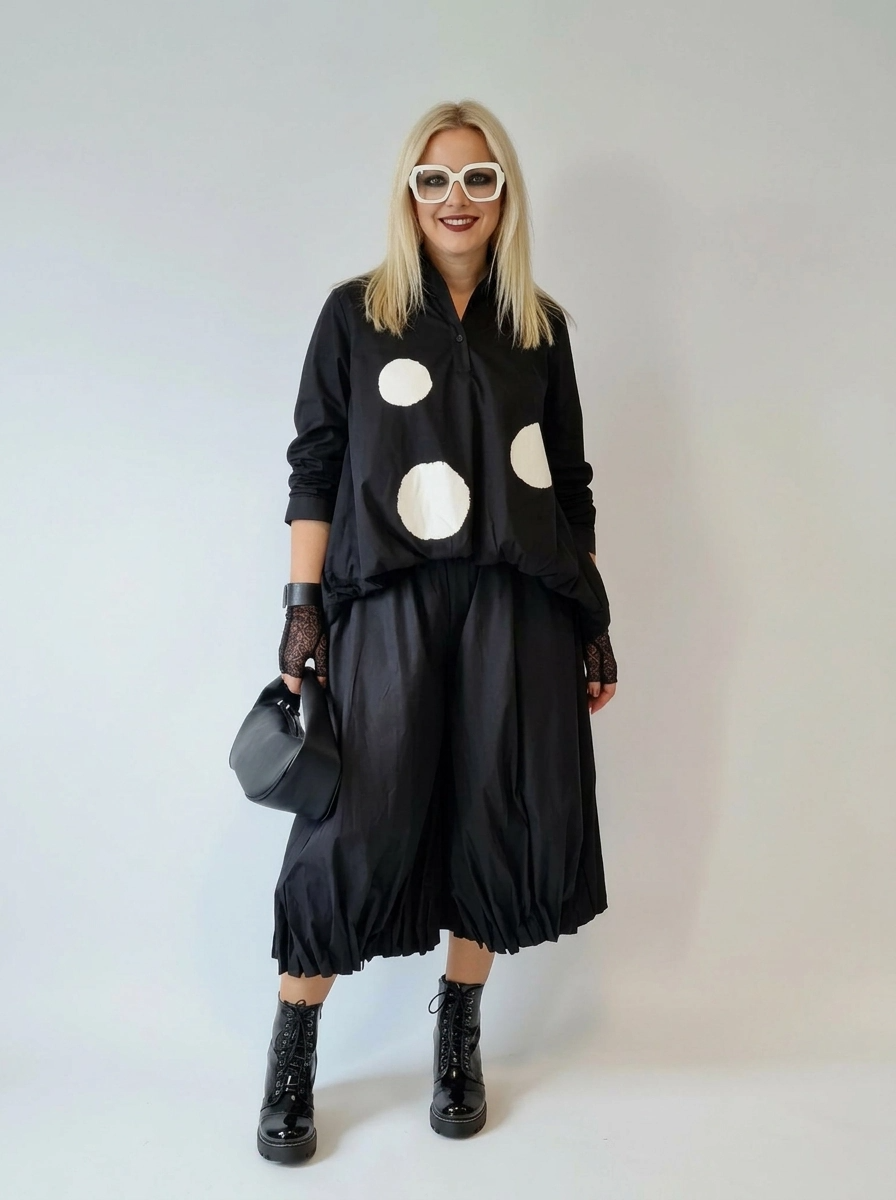 Jazz Up Maxi Polka Dot Shirt-SimpleModerne