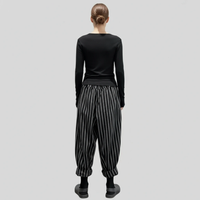 Jazz Up Striped Pattern Baloon Style Trousers-SimpleModerne