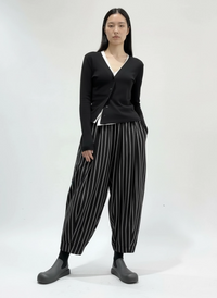 Jazz Up Striped Pattern Baloon Style Trousers-SimpleModerne