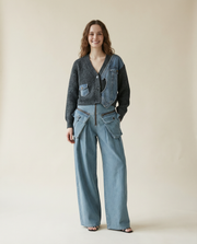 Denim & Knit Hybrid Cardigan-Jacket-SimpleModerne