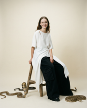Casual Punk Irregular Design Maxi White Shirt-SimpleModerne