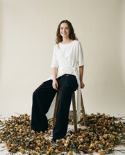 Casual Punk Irregular Design Maxi White Shirt-SimpleModerne