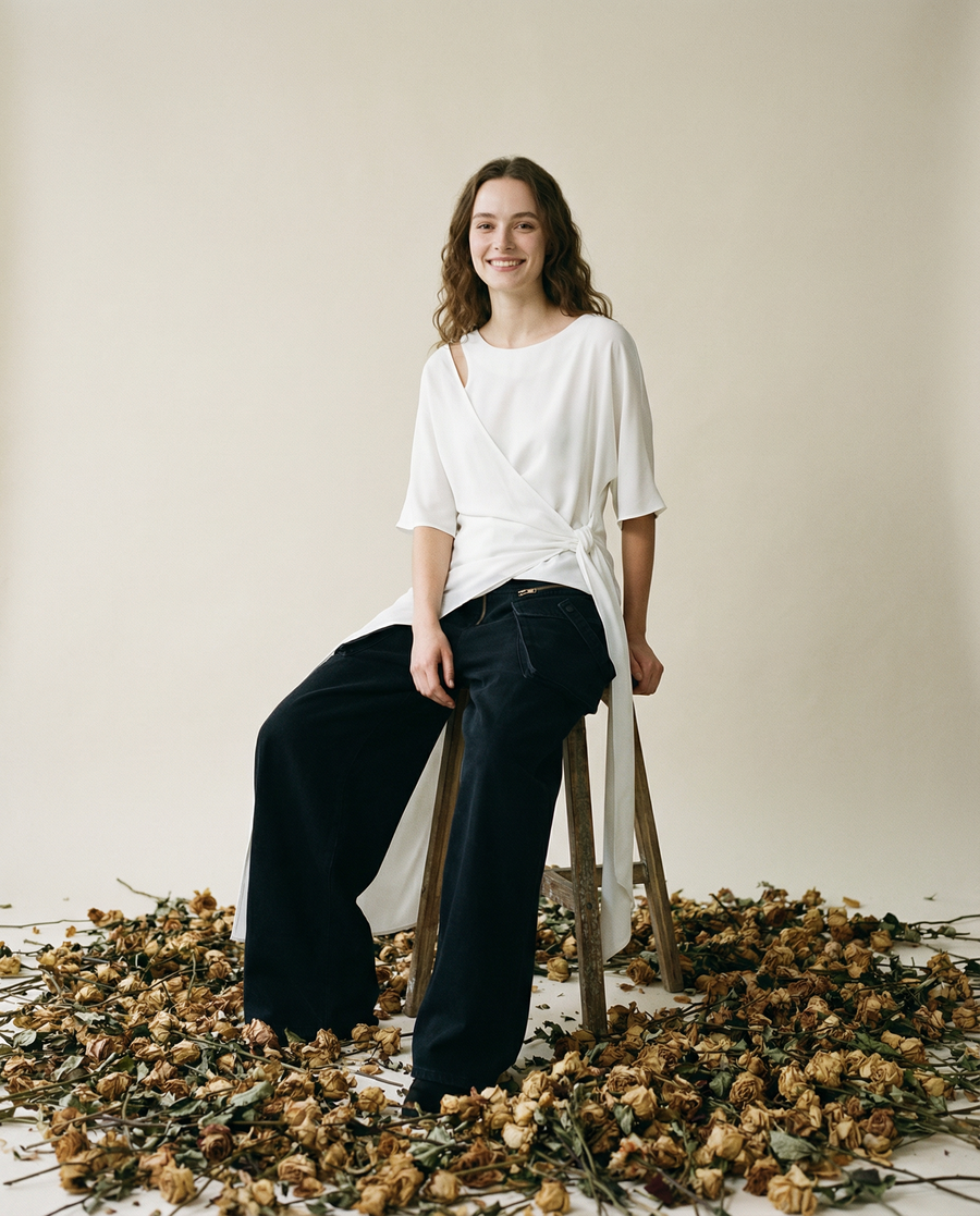 Casual Punk Irregular Design Maxi White Shirt-SimpleModerne