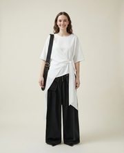 Casual Punk Irregular Design Maxi White Shirt-SimpleModerne