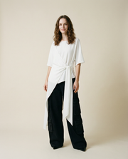 Casual Punk Irregular Design Maxi White Shirt-SimpleModerne
