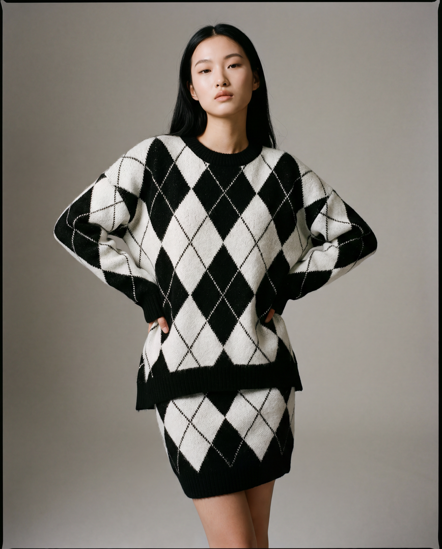 Knitted Pullover & Skirt Set-SimpleModerne