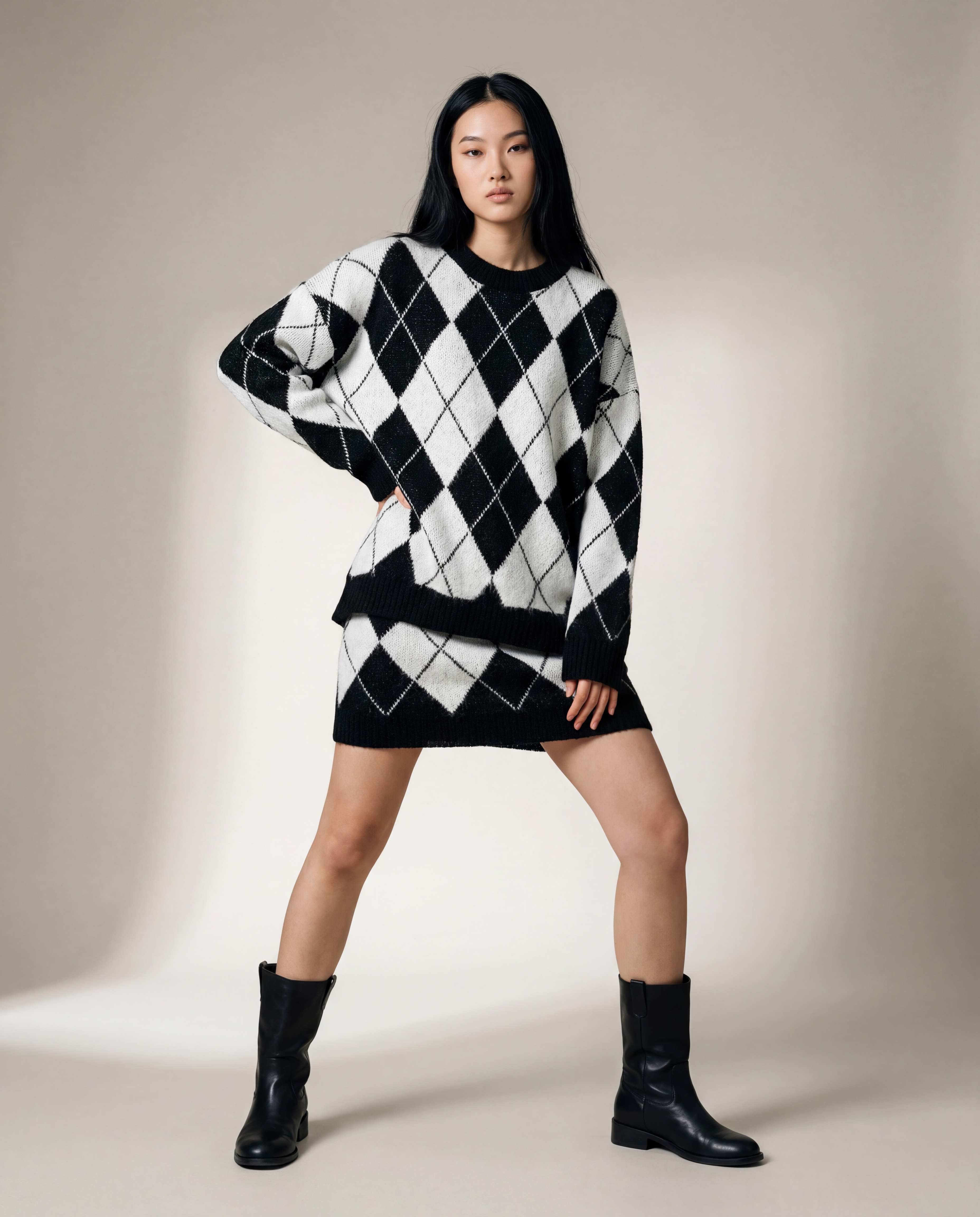 Knitted Pullover & Skirt Set-SimpleModerne