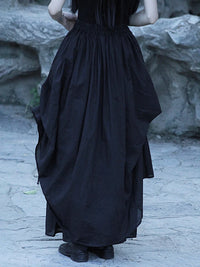 Layered Gothic Skirt – Black / White-SimpleModerne