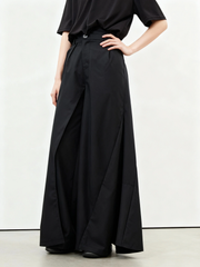 Layered Wide Legged Trousers-SimpleModerne