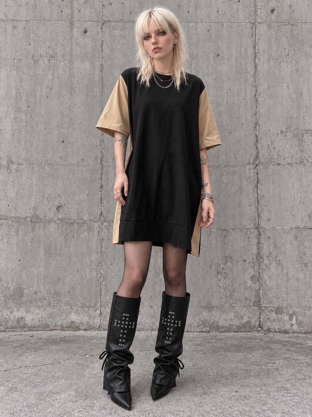 Black Cross-Strap Vegan Leather Leg Warmers-SimpleModerne