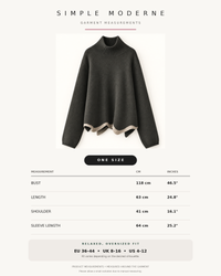 Limited Edition Dark Green Wave Hem Turtleneck Pullover-SimpleModerne