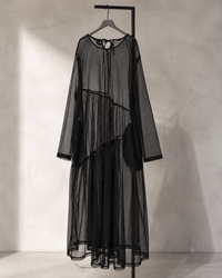 Black Sheer Mesh Overlay | Oversized Layering Dress