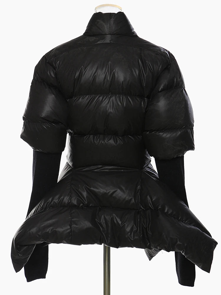 Lite Cotton Padded Jacket with Extra Long Sleeves - Black Lite Cotton Padded Jacket with Extra Long Sleeves - Black