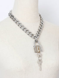 Lock & Key Chain Necklace-SimpleModerne