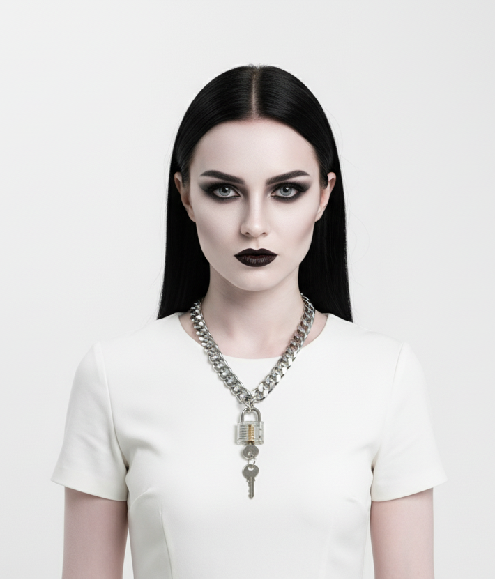 Lock & Key Chain Necklace-SimpleModerne