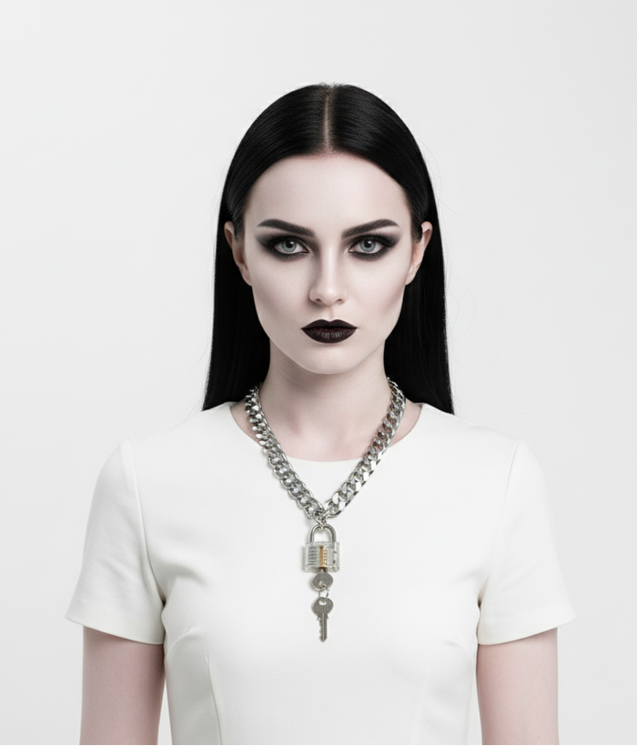 Lock & Key Chain Necklace-SimpleModerne