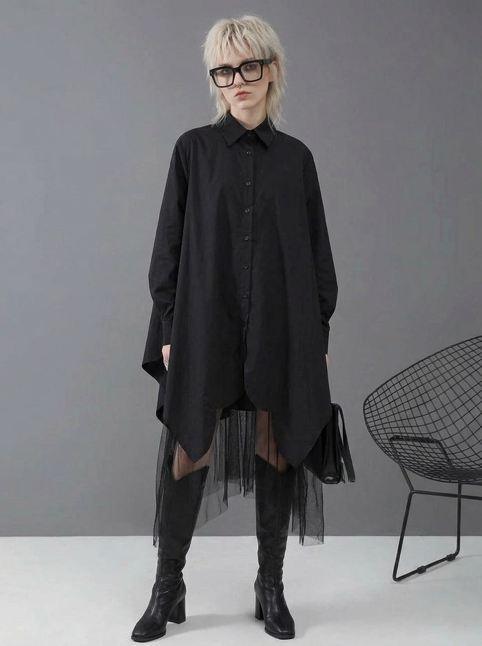 Mano Gote Irregular Design Shirt-SimpleModerne