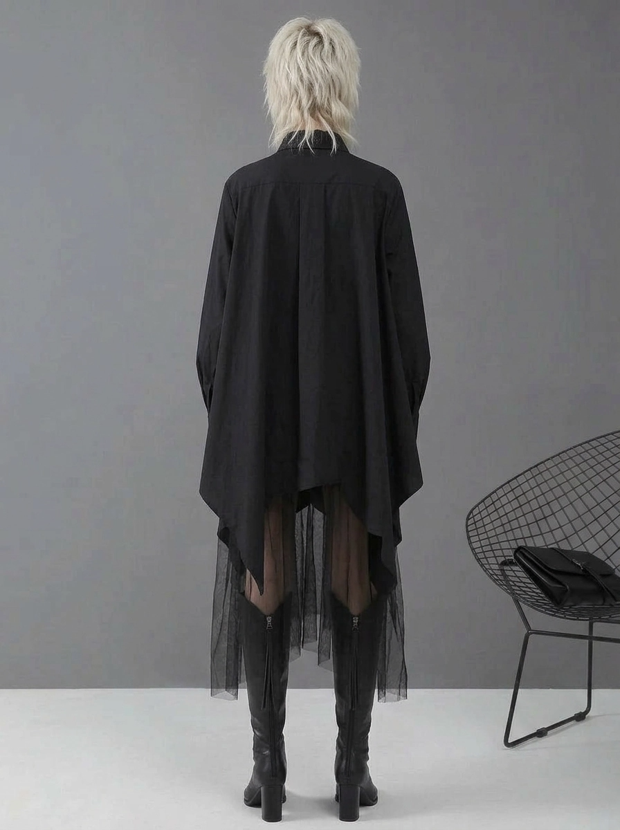 Mano Gote Irregular Design Shirt-SimpleModerne
