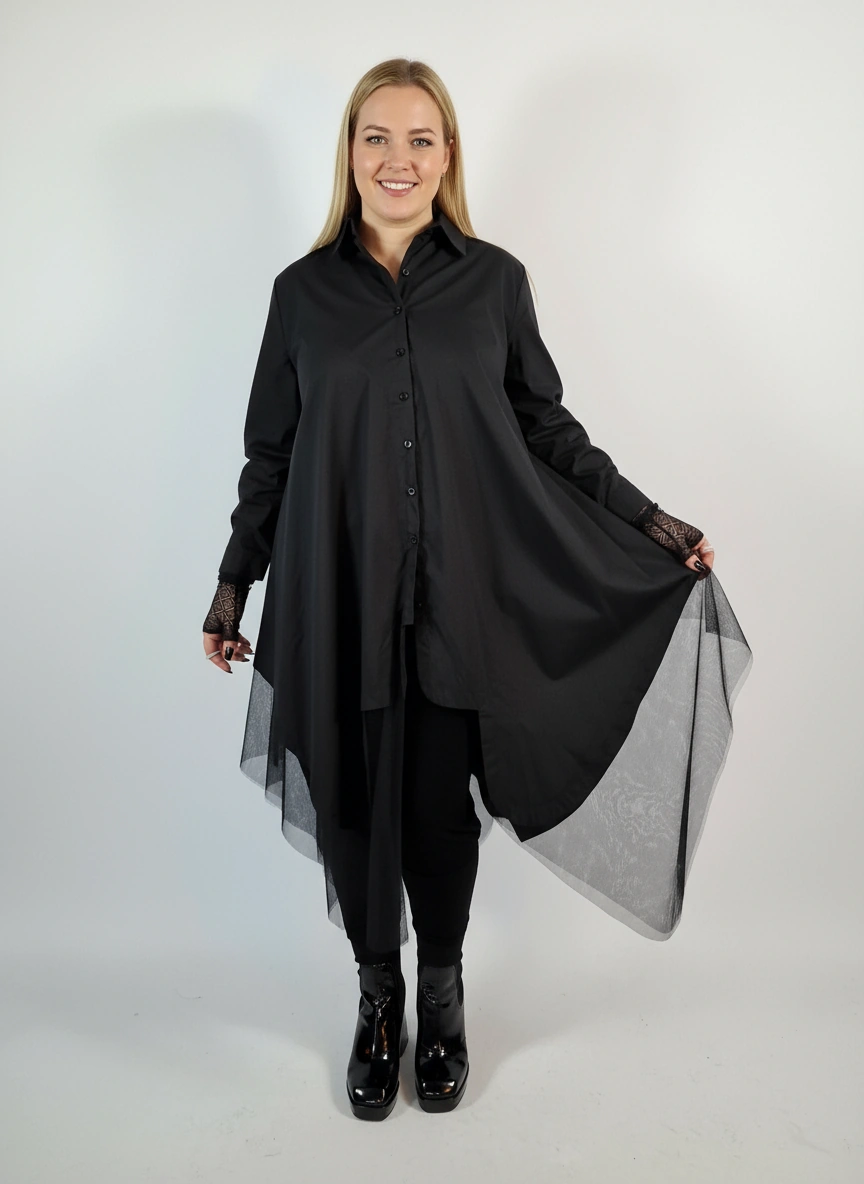 Mano Gote Irregular Design Shirt-SimpleModerne