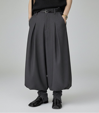 Minimal Goth Tailored Balloon Trousers-SimpleModerne