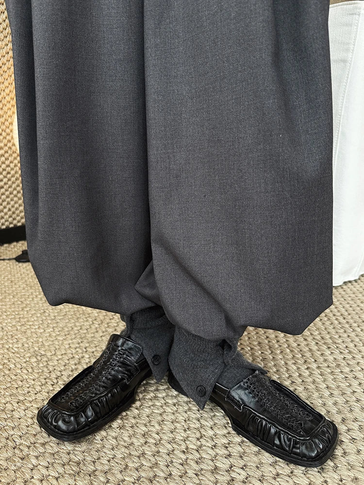 Minimal Goth Tailored Balloon Trousers-SimpleModerne