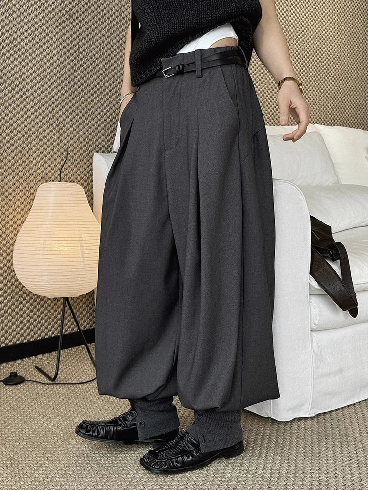 Minimal Goth Tailored Balloon Trousers-SimpleModerne