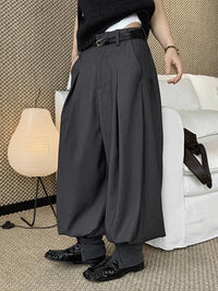 Minimal Goth Tailored Balloon Trousers-SimpleModerne