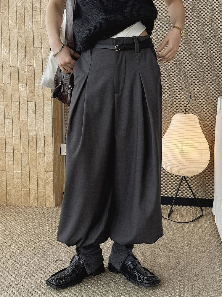 Minimal Goth Tailored Balloon Trousers-SimpleModerne