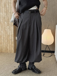 Minimal Goth Tailored Balloon Trousers-SimpleModerne