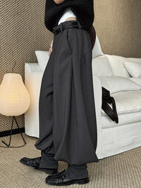 Minimal Goth Tailored Balloon Trousers-SimpleModerne