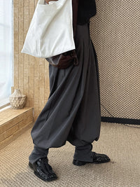 Minimal Goth Tailored Balloon Trousers-SimpleModerne